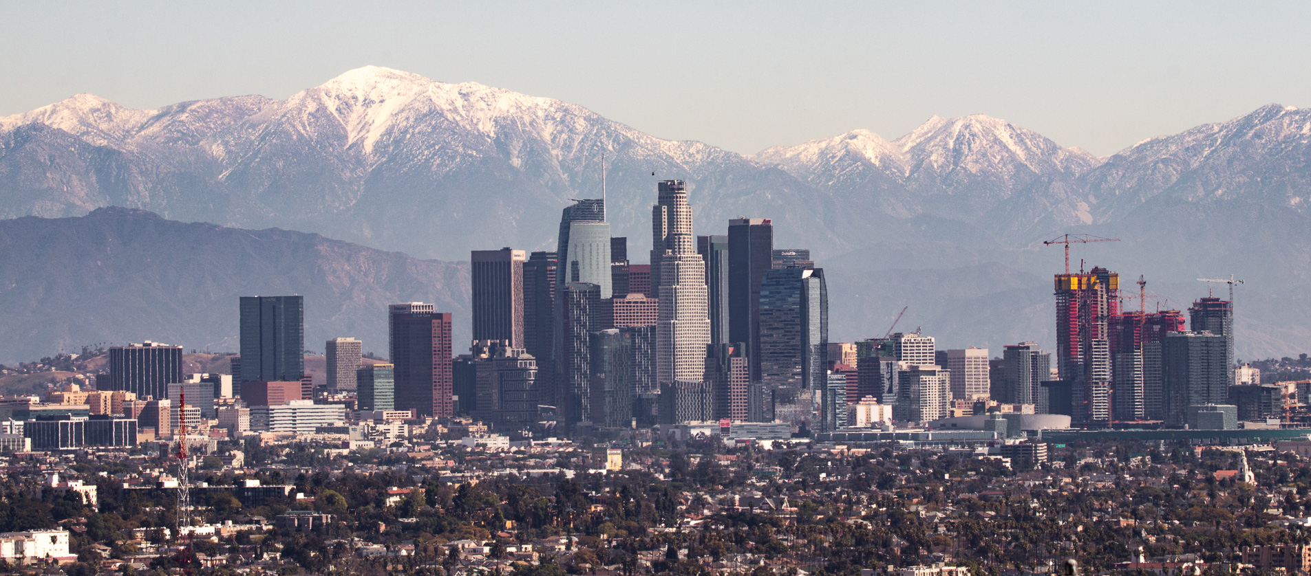 Los Angeles with San Gabriel Mountains