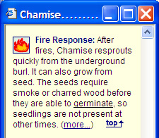 Fire response sections of the plant description